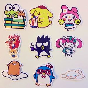 9 Sanrio Hello Kitty and Friends Waterproof Stickers
